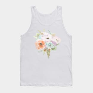 orange purple and blue flowers bouquet loose watercolor Tank Top